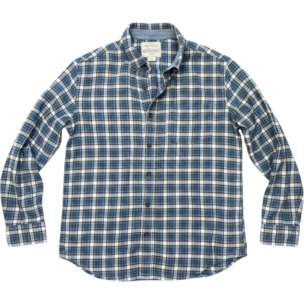 Aeropostale Multicolor Plaid Button-Up Shirt - Men's Medium‎ with flaw